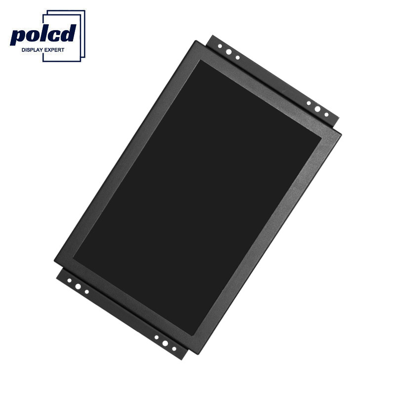 Display LCD Polcd TFT Monitor industriale da 10,1 pollici con touch screen ad alta luminosità IP65 nero