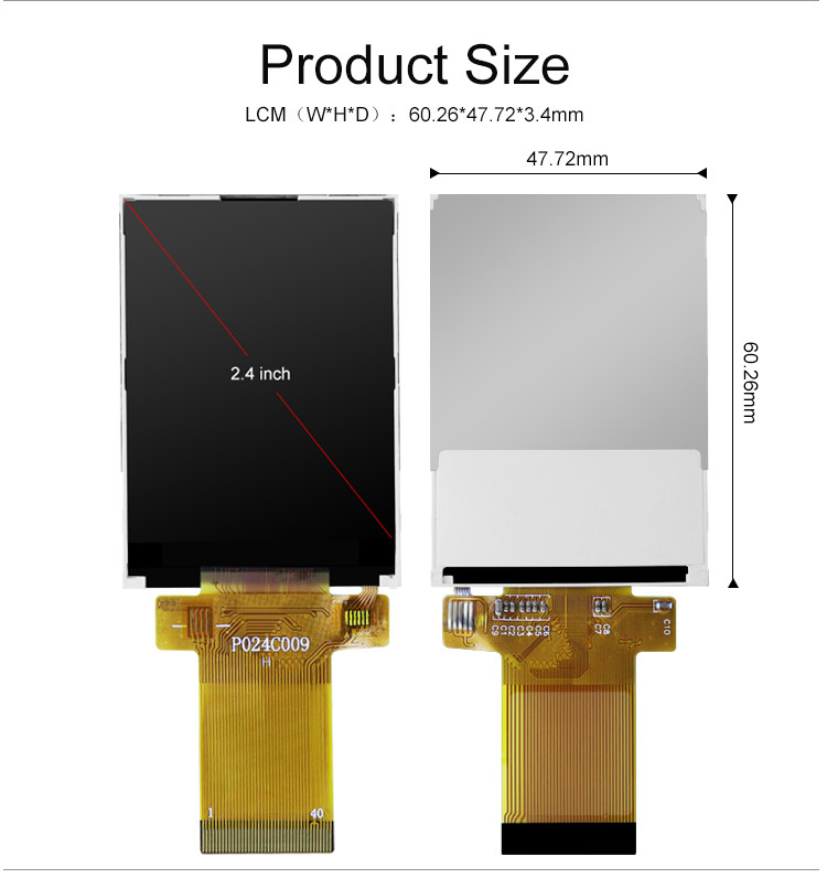 Visualizzazione a 2,4 pollici di TFT LCD, modulo LCD di ILI9341V 24pin SPI per Mini Video Camera