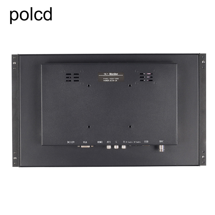 Monitor LCD industriale HD 1920x1080 della cassa completa a 14 pollici del metallo di Polcd con la pagina aperta