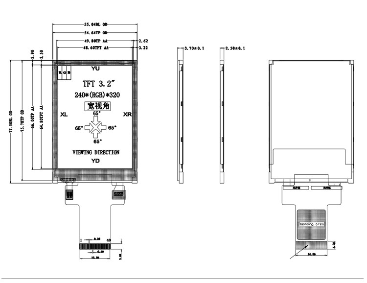 Polcd 3,5 pollici 240x320 pixel Small TFT Display 320x480 ILI9488 Driver IC