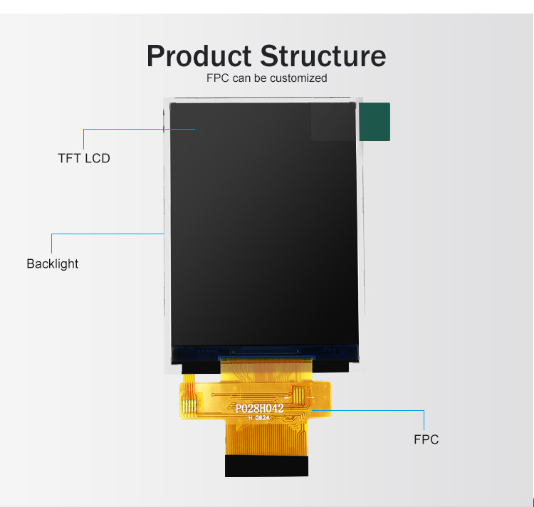 Polcd MCU 8 bit 2,8 modulo LCD 57,6 mm Touch Screen Display Modul 12 0'CLOCK