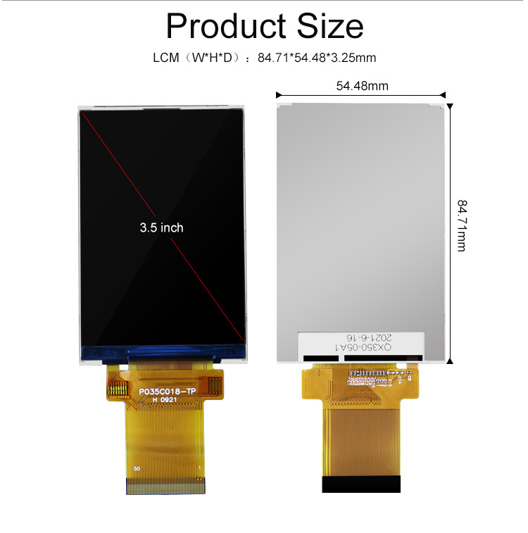 3.5 pollici Lcd Panel Modulo 320x480 Rgb Spi Interfaccia a colori Tft Lcm Display Polcd
