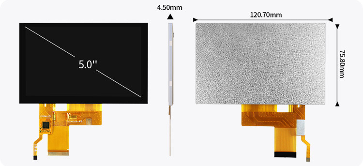 5 pollici Tft LCD con schermo touch capacitivo ad alta luminosità 800x480 Risoluzione Rgb Interfaccia Ips