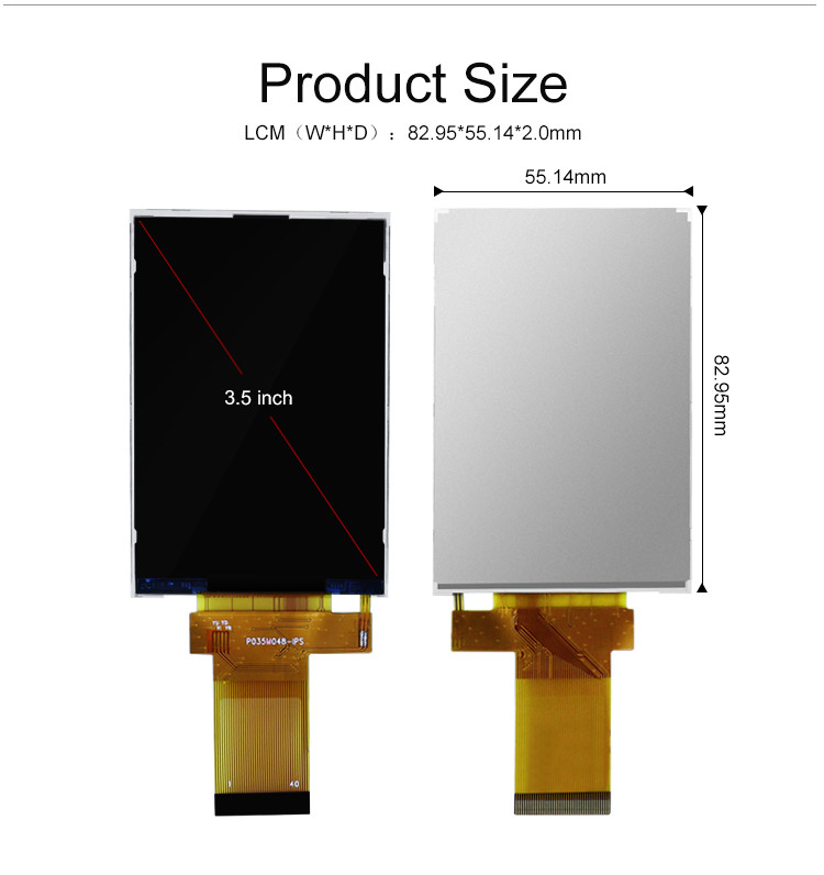 320x480 Display LCD Tft da 3,5 pollici 18 bit Interfaccia Rgb parallela Dimensioni ridotte