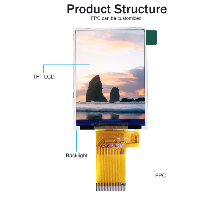 Mcu 37 Pin 2,8 pollici touch screen LCD Display Modulo con resistenza touch