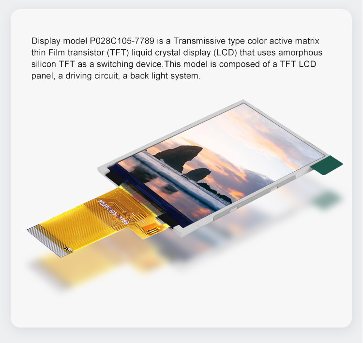 Mcu 37 Pin 2,8 pollici touch screen LCD Display Modulo con resistenza touch