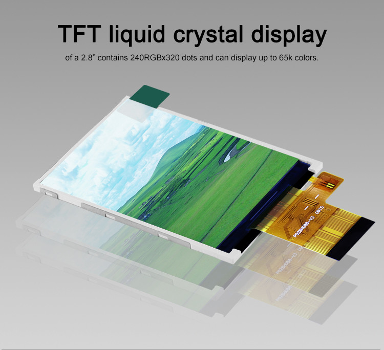 Polcd Colori 265K 2.8 pollici TFT Modulo 57.6mm Normalmente Bianco Interfaccia SPI Modulo TFT LCD