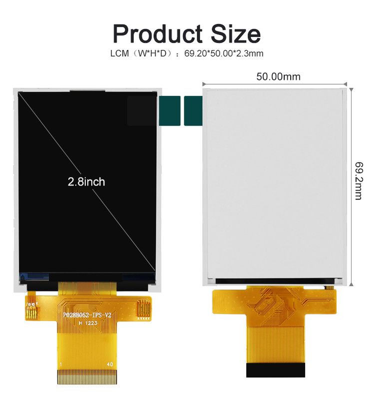 Annuncio pubblicitario a 2,8 pollici dello schermo a colori dell'esposizione 240X320 Tft dell'affissione a cristalli liquidi Tft del BIT di Polcd MCU 9