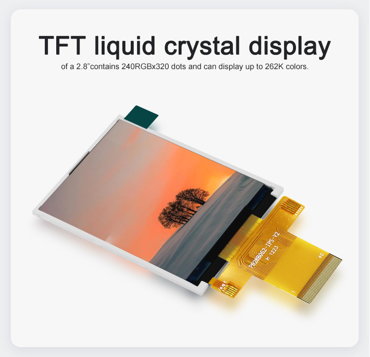 Annuncio pubblicitario a 2,8 pollici dello schermo a colori dell'esposizione 240X320 Tft dell'affissione a cristalli liquidi Tft del BIT di Polcd MCU 9