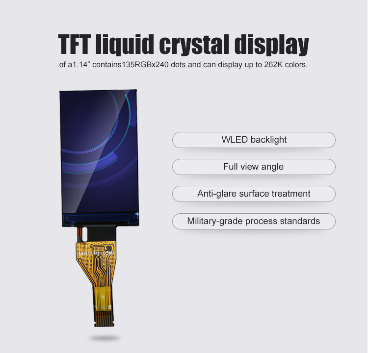 Polcd 1,14 Inch 550 nit Luminosità IPS Screen St7789v 135X240 Tft Color Display