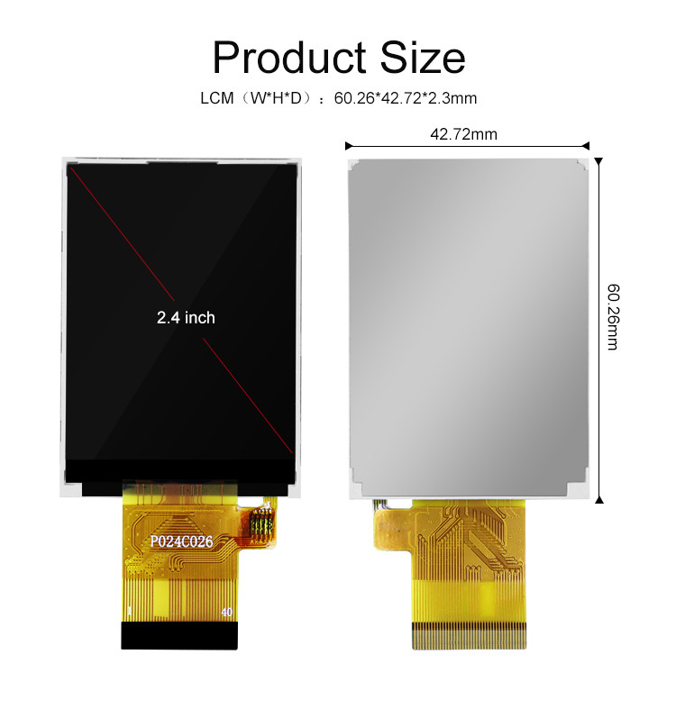 Polcd ST7789V Display LCD da 2,4 pollici 12 0'CLOCK 240x320