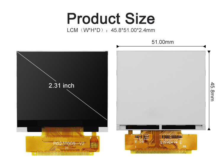 Polcd 2.31 Inch 320x240 Risoluzione 8080 Interfaccia MCU ILI9342C Modulo di visualizzazione LCD a colori