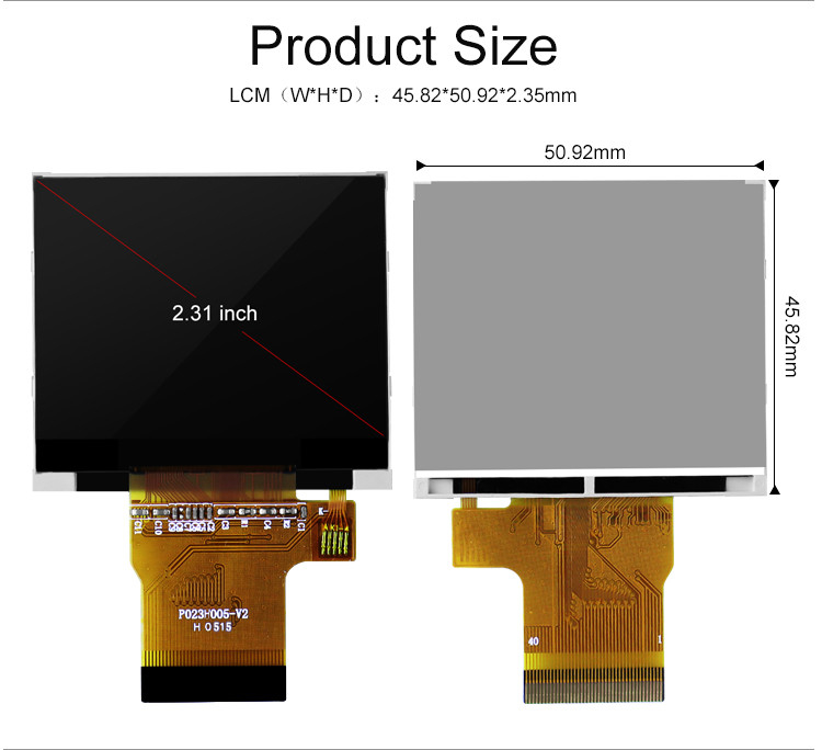 Polcd Color 262K 2,31 Inch Square Screen 300 Nit 320x240 tft display LCD
