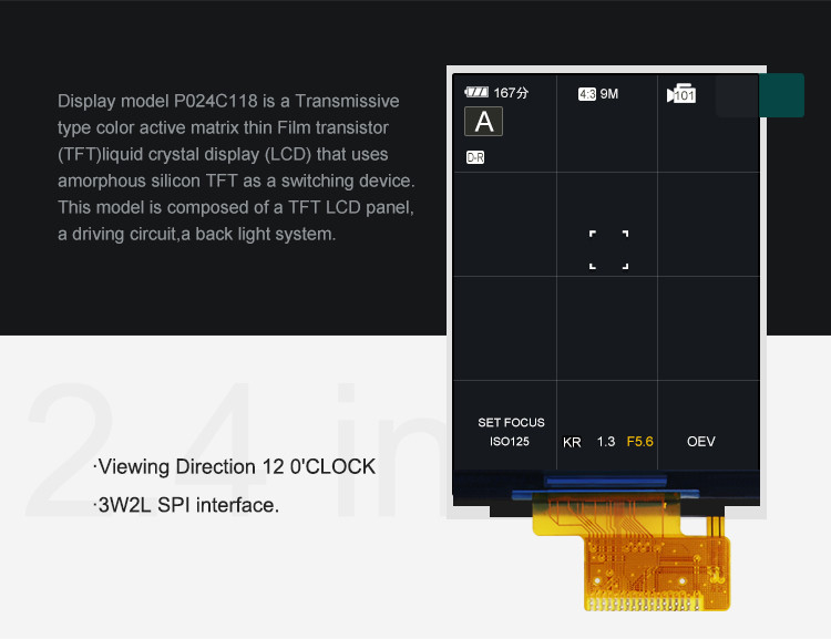 Polcd ST7789V2 HD TFT Display RoHS 2,4 Tft Spi 240x320 3 fili 2 linee