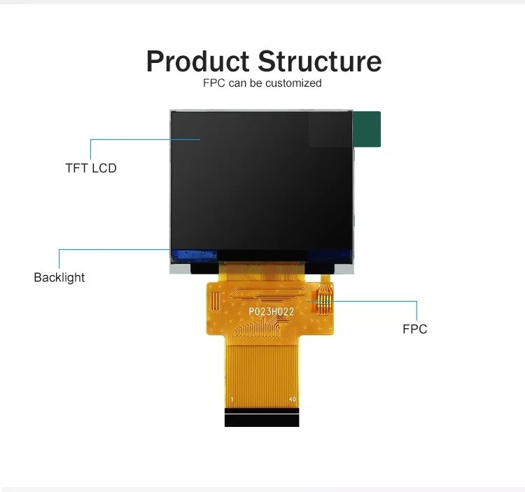 Polcd Nero 320*240 RGB TFT Display 18 Bit Alta luminosità Pannello LCD da 2,31 pollici