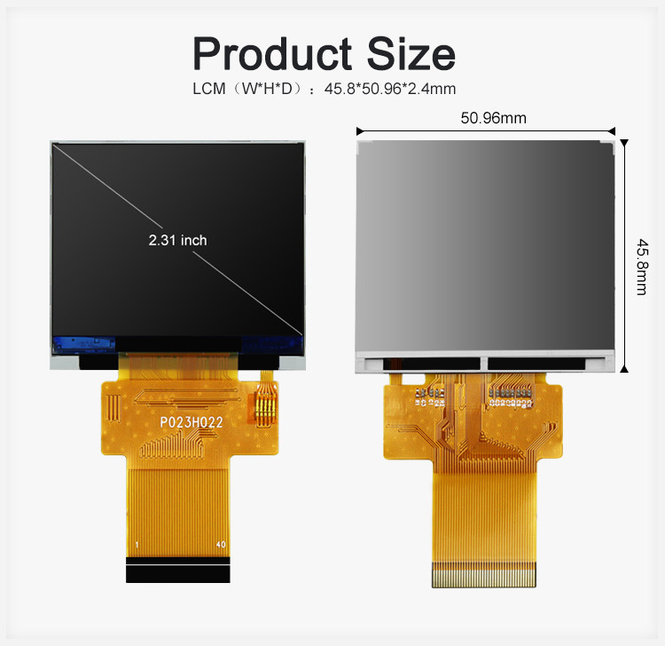 Polcd Nero 320*240 RGB TFT Display 18 Bit Alta luminosità Pannello LCD da 2,31 pollici