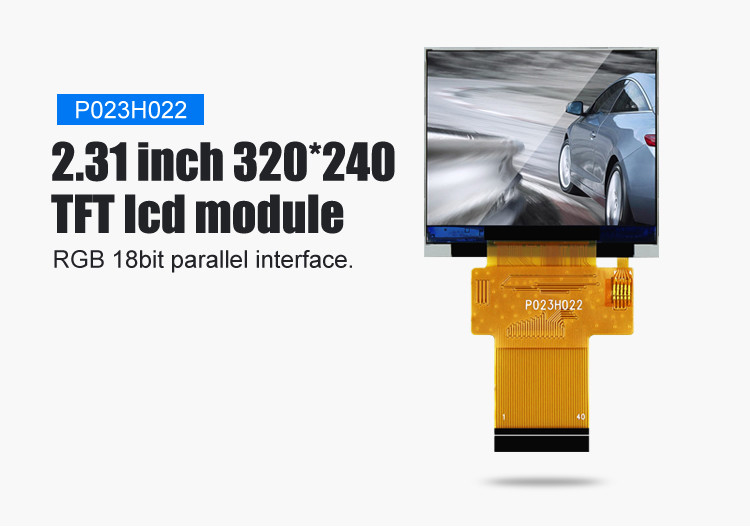Polcd Nero 320*240 RGB TFT Display 18 Bit Alta luminosità Pannello LCD da 2,31 pollici