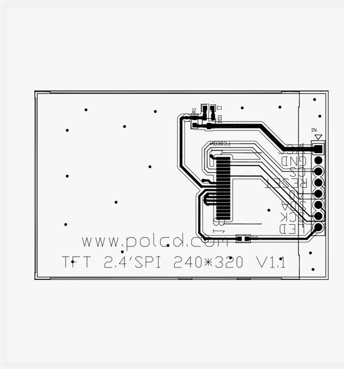 Polcd 4 Wire SPI Tft LCD 2.4 Inch 240X320 Touch Screen LCD con scheda PCB