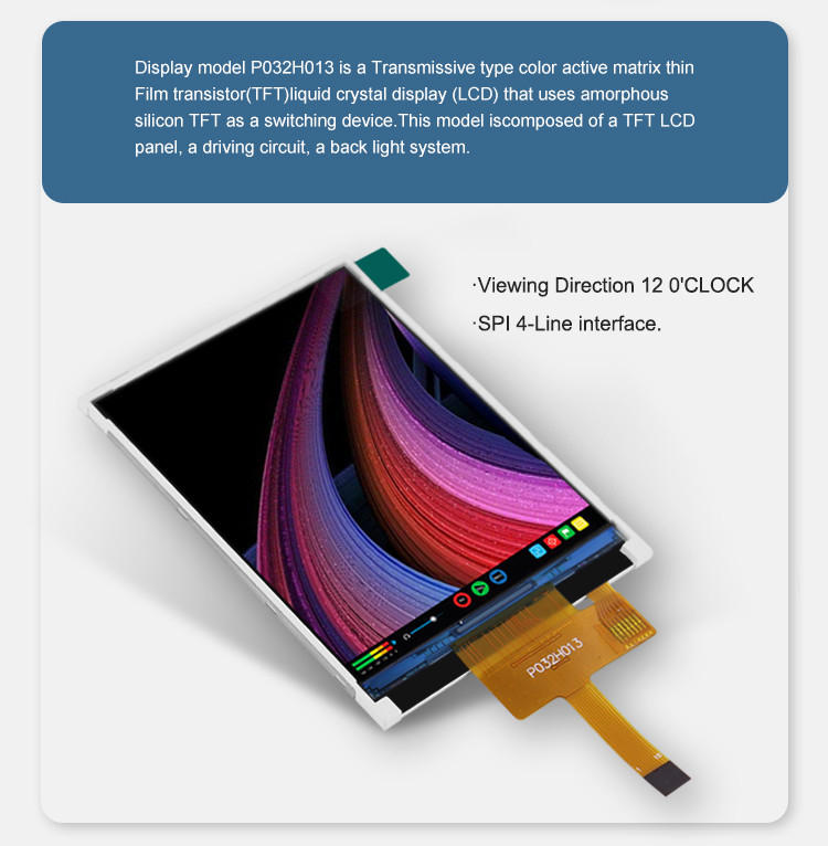 Polcd ST7789V 3,2 pollici Tft Lcd a colori 262K TFT LCD Display 48,6 mm 12 0'CLOCK