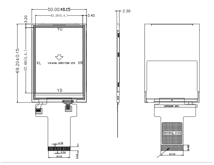 Polcd 12 0'CLOCK 240x320 2,8 pollici Ili9341v 16 bit TFT touch screen