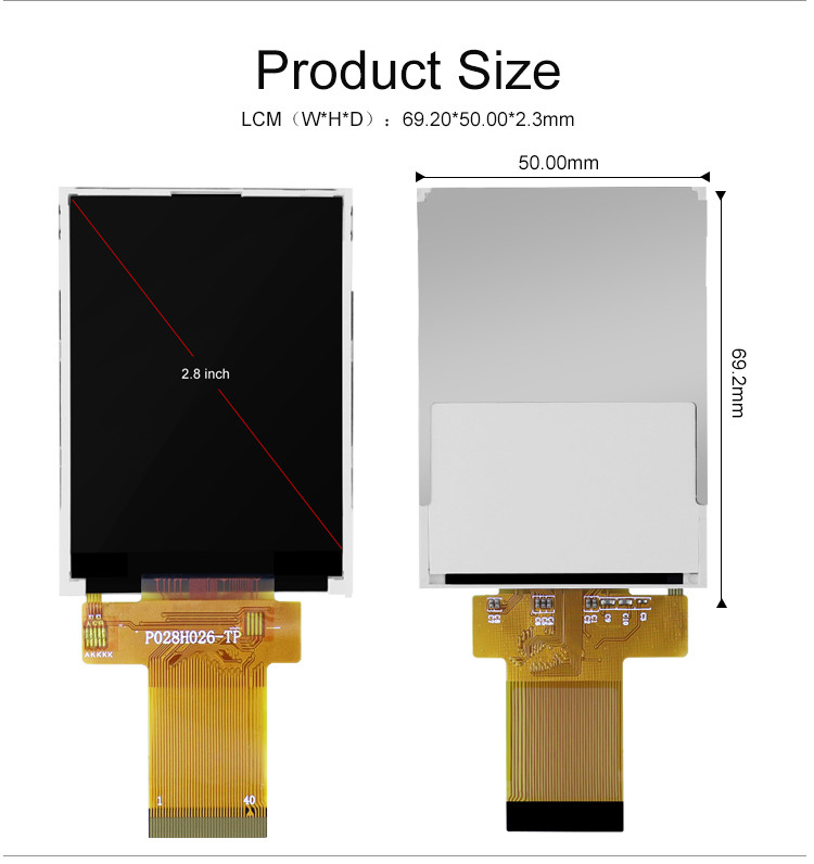 Polcd 12 0'CLOCK 240x320 2,8 pollici Ili9341v 16 bit TFT touch screen