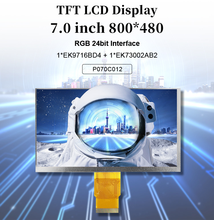 Polcd modulo Tft da 7 pollici 800X480 schermo IPS ad alta luminosità interfaccia RGB pannello touch capacitivo 7