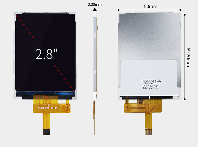 Polcd Piccolo LCD 2.8' 240x320 Industrial IPS Color Screen Full View 2.8 pollici Display LCD TFT con porta parallela