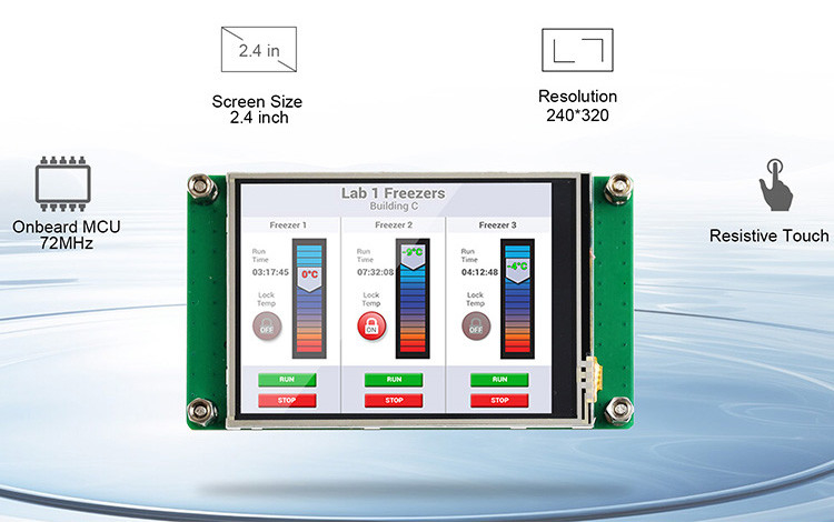 Polcd 2.4 pollici Tft LCD Modulo 240 * 320 Hmi Uart Port Smart LCD Display Resistenza industriale touch screen