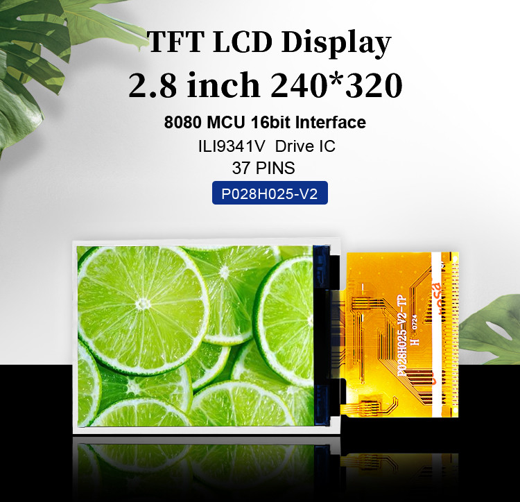 Risoluzione Polcd 240X320 2,8 pollici Spi Tft LCD Ili9341V RoHS TFT touch screen