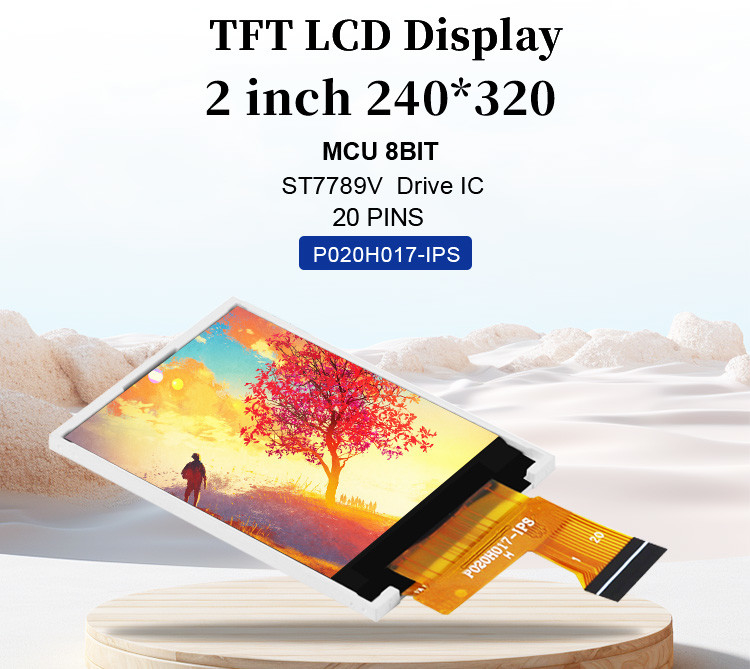 Polcd MCU 8 BIT Display TFT da 2 pollici Display LCD TFT IPS da 30,6 mm
