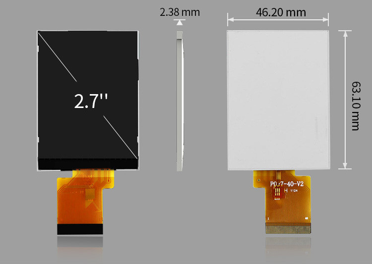 Il display a 2,7 pollici dell'affissione a cristalli liquidi dei pixel di Polcd 960x240 colora il piccolo display TFT da 262K