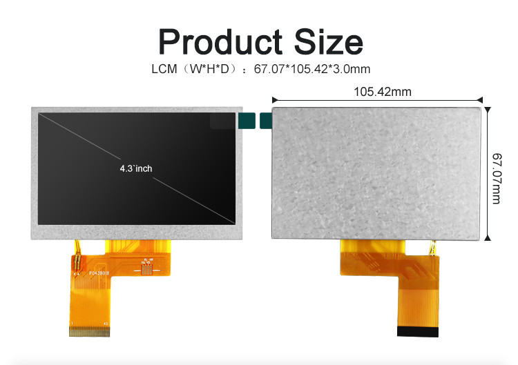 Polcd ST7262E43 piccolo display LCD Tft RGB 24 bit 4,3 pollici Tft LCD 800x480