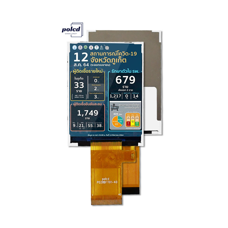 Polcd 2,8 pollici 240*320 Spi Mcu interfaccia Tft LCD Color Display Module schermo LCD riflettente