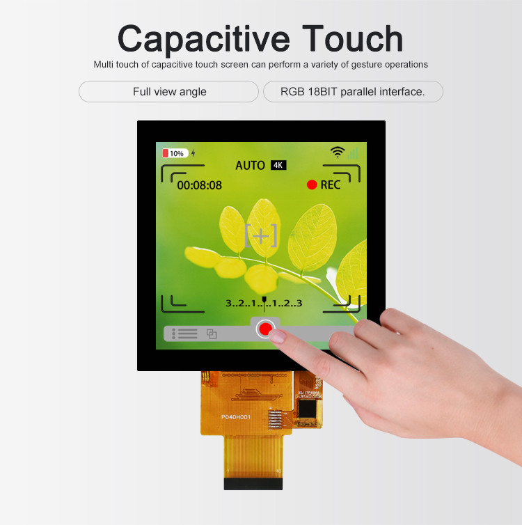 Polcd Display LCD quadrato da 3,97 pollici e 4 pollici 480x480 IPS All View Angle RGB CTP 4' Tft Lcd Touch Module
