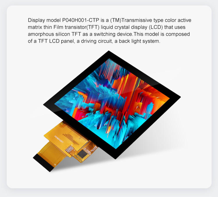 Polcd Display LCD quadrato da 3,97 pollici e 4 pollici 480x480 IPS All View Angle RGB CTP 4' Tft Lcd Touch Module