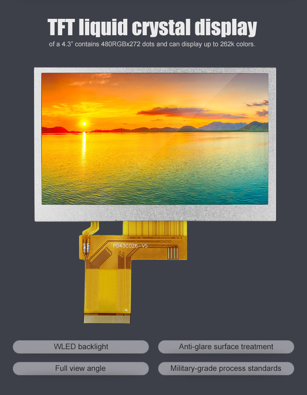 Polcd Custom 4.3 Inch 480*272 Color RGB 8bit ILI6485 Drive 40pin 4.3' TFT LCD Modulo