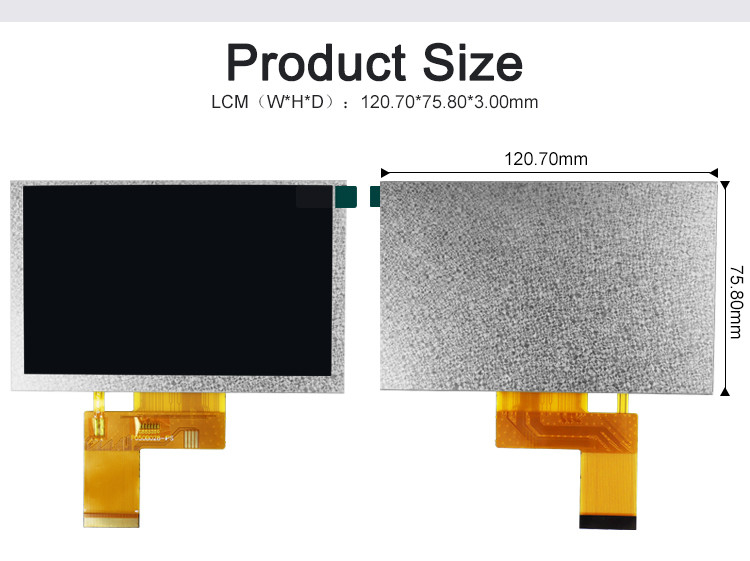 Polcd 800x480 5 pollici Display a forma quadrata LCD IPS View Angle Screen LCD 40pin ST7262 Drive Modulo TFT