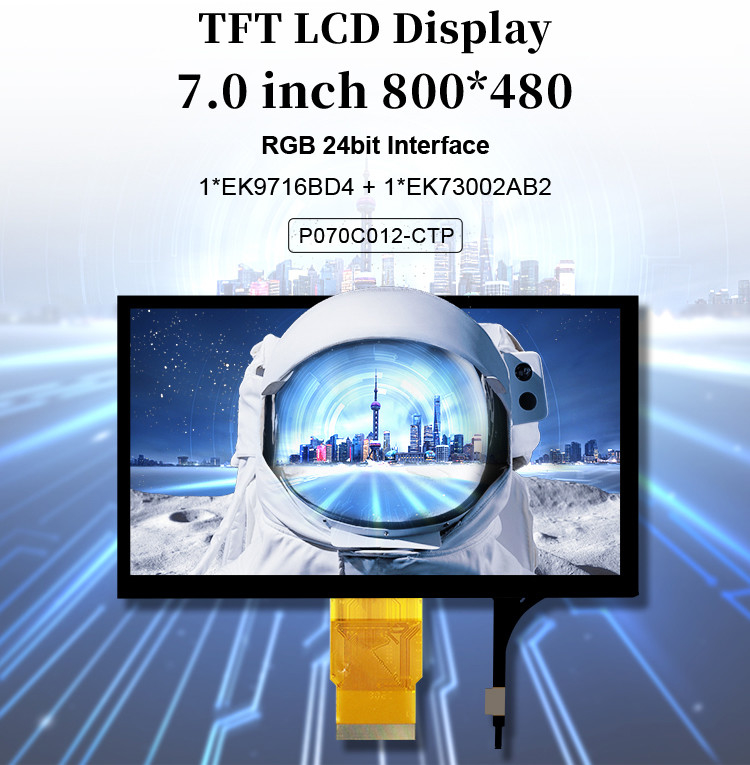 Polcd 7 pollici Modulo LCD di medie dimensioni 800*480 Display TFT a contatto ad alta luminosità