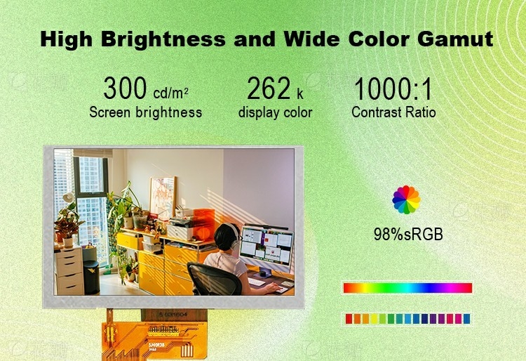Polcd Modulo LCD personalizzato da 5 pollici Interfaccia RGB 800*480 ST7265 Pannello IPS Display LCD TFT