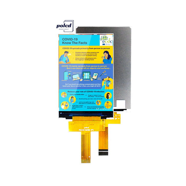 Polcd 3,5 pollici IPS TFT LCD 320*480 Ili9488 Display Ic 600:1 Moduli LCD con rapporto di contrasto