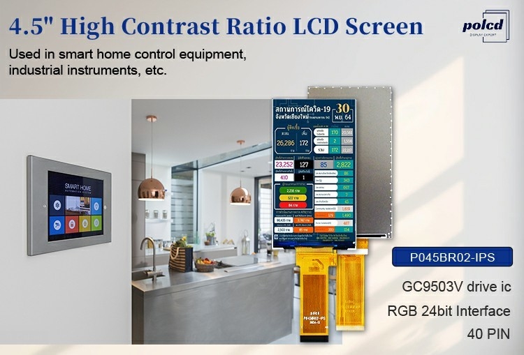 Polcd LCD Produttore 4,5 pollici 480x854 Gc9503v Interfaccia Rgb Alta luminosità IPS TFT Screen Panel Display