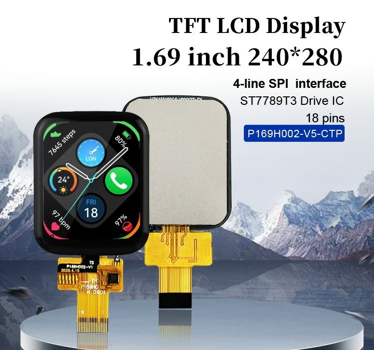 Polcd 1.69 Inch 240x280 TFT Display Module Quadrato LCD Touch Screen Per Smart Watch