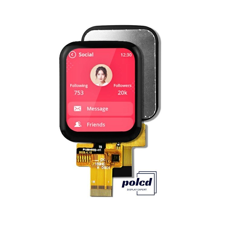 Polcd 1,69 pollici TFT touchscreen capacitivo 240x280 normalmente nero modulo LCD IPS