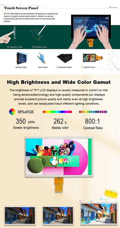 Polcd Risoluzione 1024X600 Display LCD da 10,1 pollici EK79001 Tft Display Module 750 Nit
