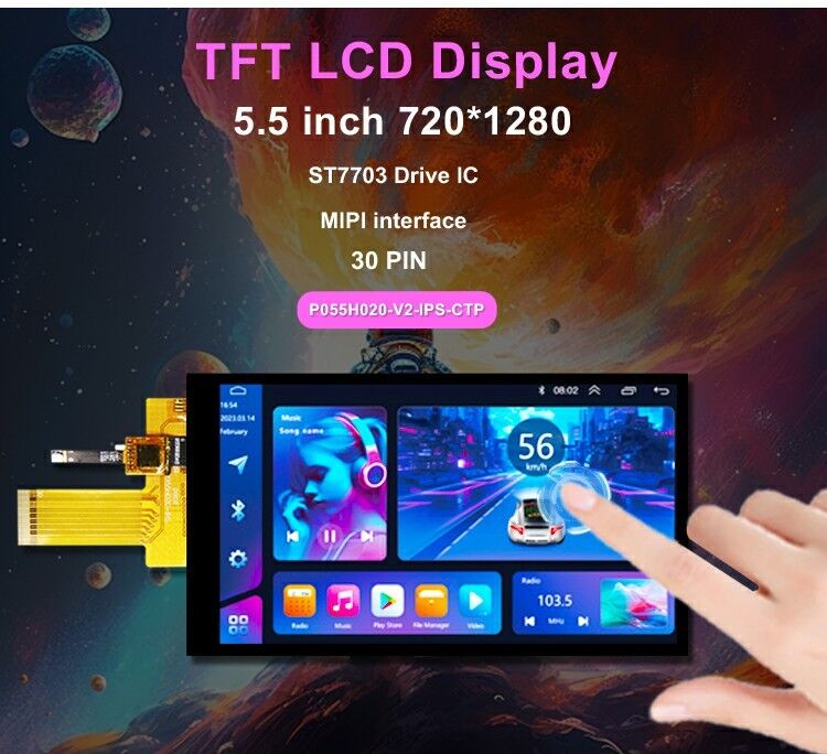 Polcd 5.5 pollici IPS TFT LCD 720x1280 Full Viewing Angle con interfaccia MIPI Modulo di visualizzazione LCD