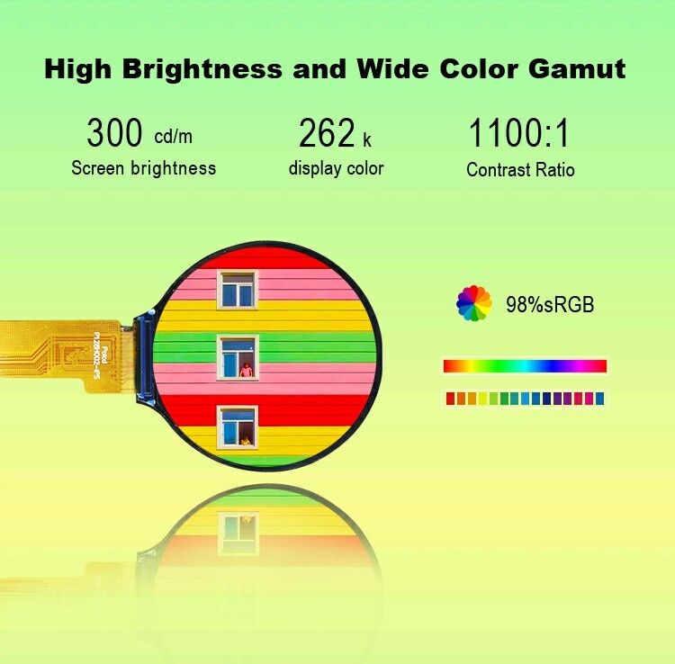 Polcd 1,28 pollici IPS Display LCD circolare 240xRGBx240 Risoluzione Modulo LCD TFT personalizzato per smartwatch