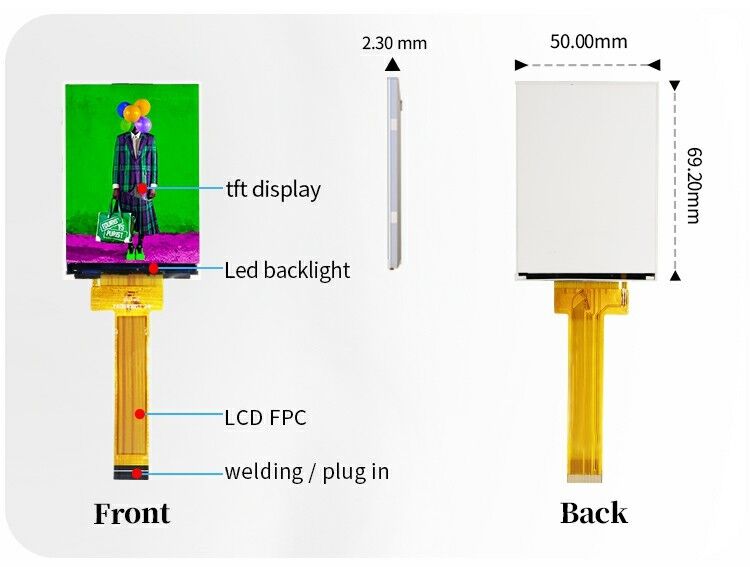 Polcd 2,8 pollici display TFT 240x320 IPS schermo ad alto contrasto 1200:1 TFT pannello LCD modulo