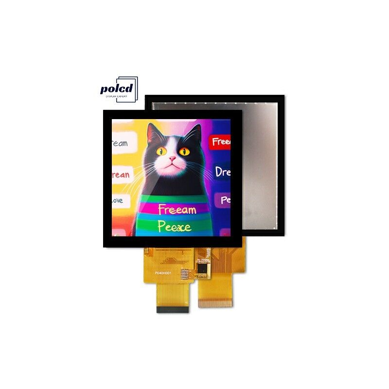 Polcd Display LCD quadrato da 3,97 pollici e 4 pollici 480x480 IPS All View Angle RGB CTP 4' Tft Lcd Touch Module