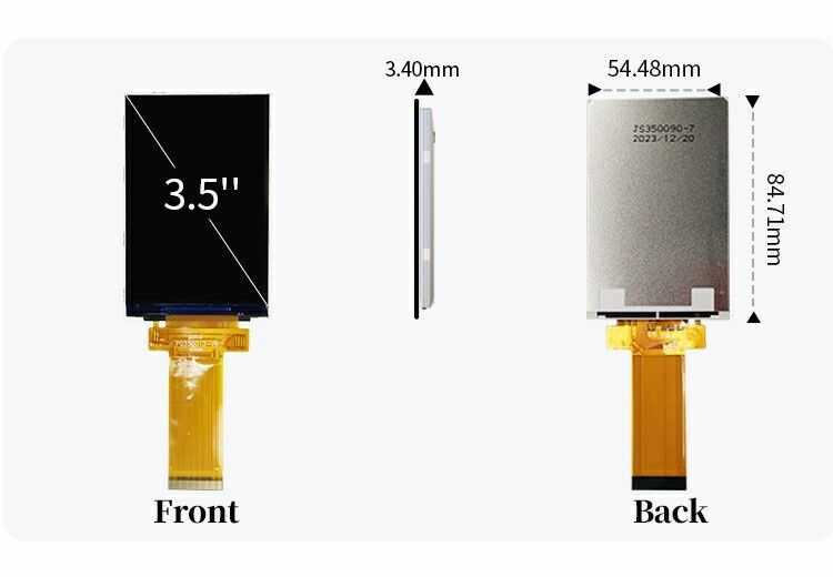 Polcd Display LCD QVGA da 3,5 pollici con risoluzione 320x480 MCU Interface SPI Touch Panel Moduli LCD TFT da 3,5