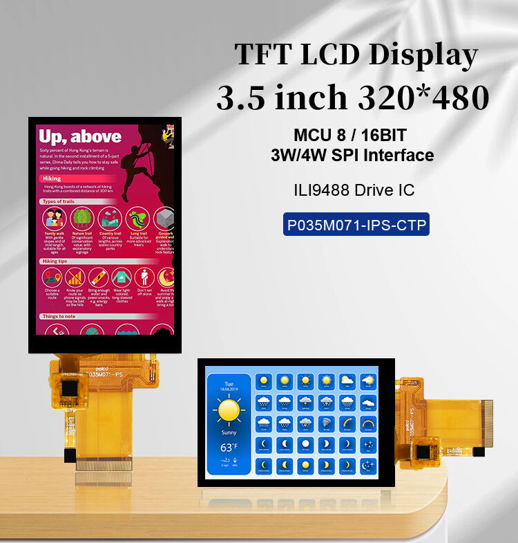 Schermo tattile capacitivo in vetro sottile Polcd da 3,5 pollici IPS 320x480 Smart TFT LCD per prodotti elettronici